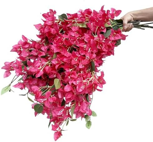 Amazon.com: wardbum Pack of 20 - Artificial Bougainvillea Flowers Silk Floral Stems Hanging Bouga... | Amazon (US)