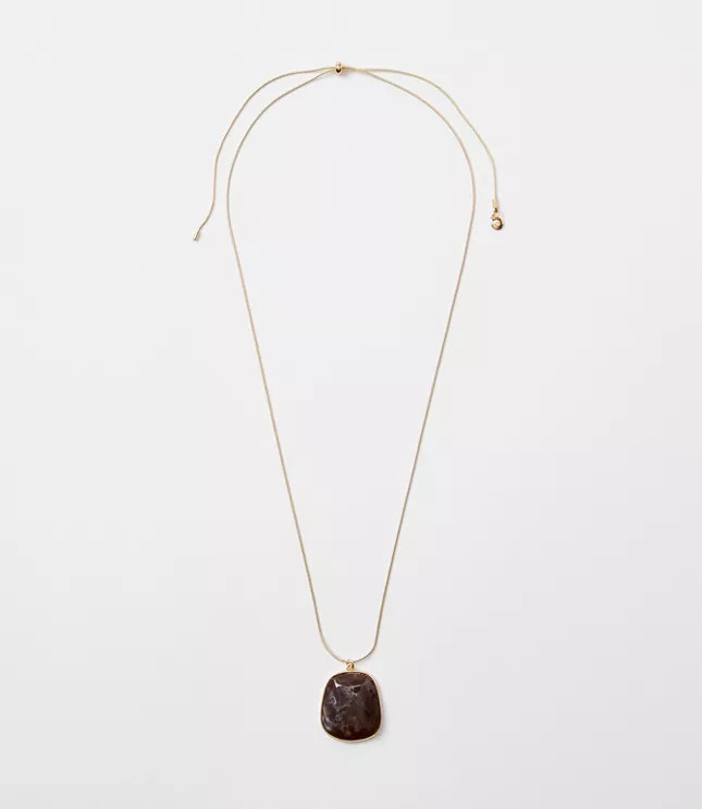 Marbleized Pull Tie Pendant Necklace | LOFT