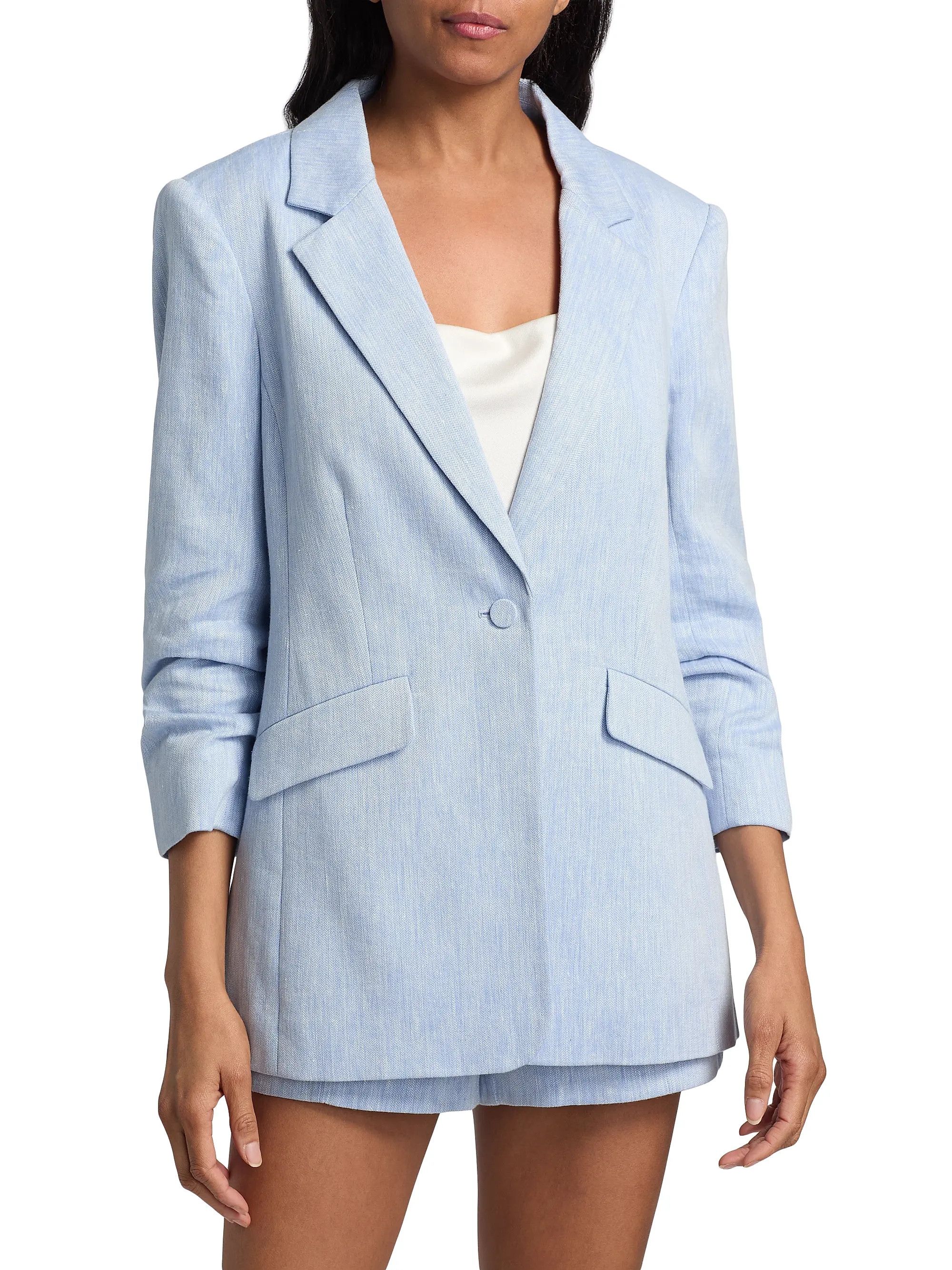Cinq \u00e0 Sept Kylie Linen Suiting Single-Breasted Blazer | Saks Fifth Avenue | Saks Fifth Avenue
