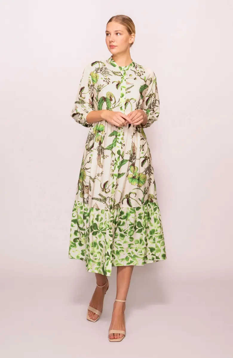 Mixed Media Midi Shirtdress | Nordstrom Rack