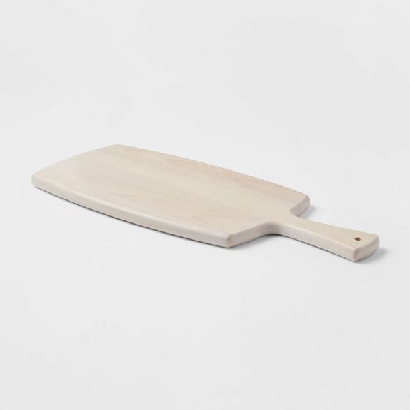 17&#34; x 7&#34; Rubberwood White Washed Serving Board - Threshold&#8482; | Target