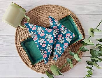 Craftbot Cotton Print Napkins 18x18 inches - Washable Cloth Dinner Napkins Set of 6 - Everyday Us... | Amazon (US)