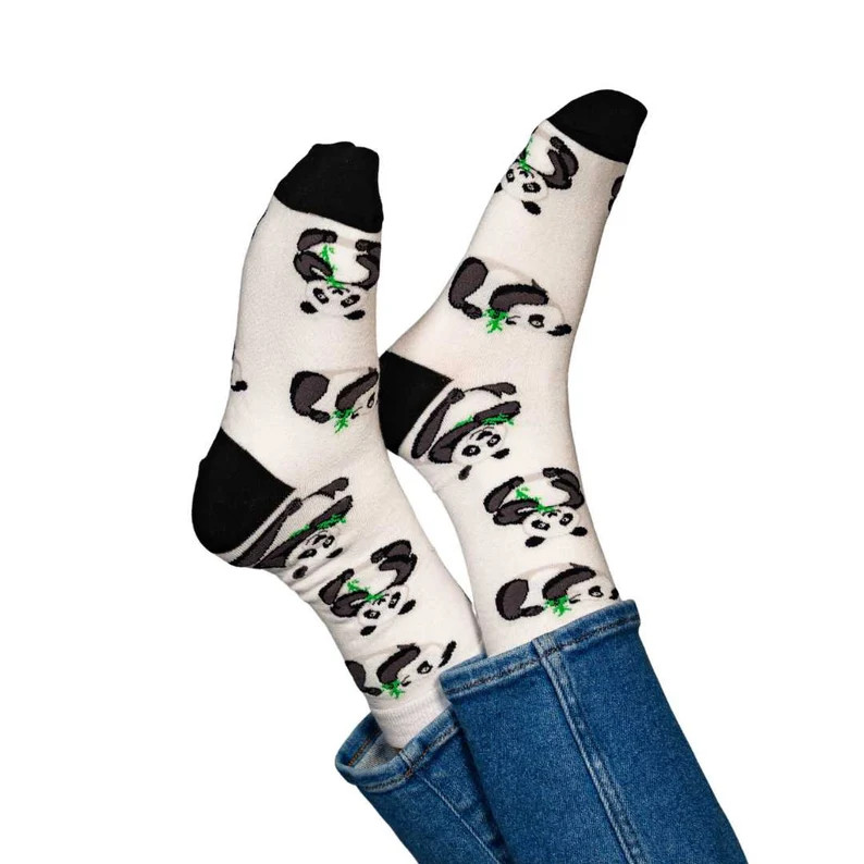 Hungry Panda Bear Men's and Women's Crew Socks animal Panda Familywild Life Dress Sockscute Funny... | Etsy (US)
