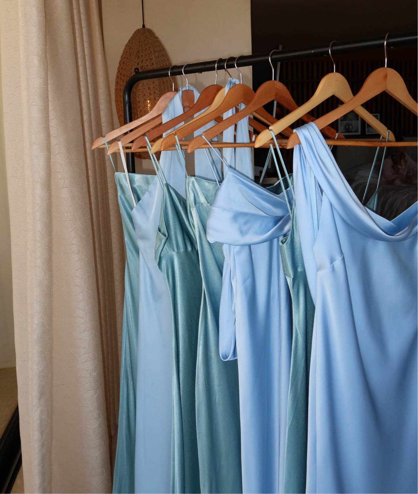My bridesmaids dresses were a mix of shades of pale blue and sea foam. They looked STUNNING and we’re so flattering on all the girls✨ one dress is completely sold out, the two blue dresses linked are exact matched and the pink one linked was in blue (but sold out in that color) however dress is the same besides the color

#LTKwedding