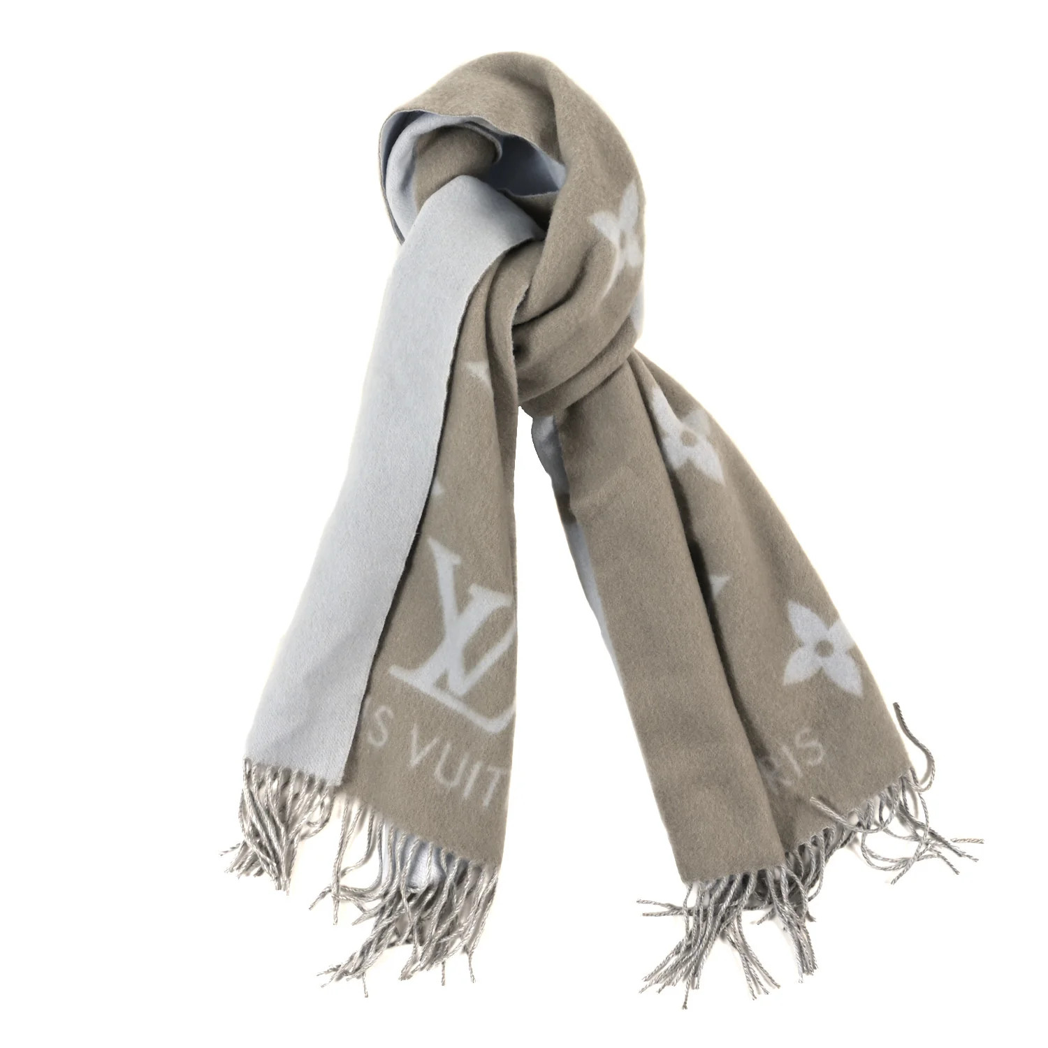Cashmere Monogram Reykjavik Scarf Greige | FASHIONPHILE (US)
