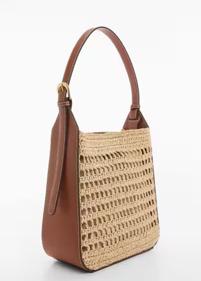 Natural fiber sack bag -  Women | Mango USA | MANGO (US)