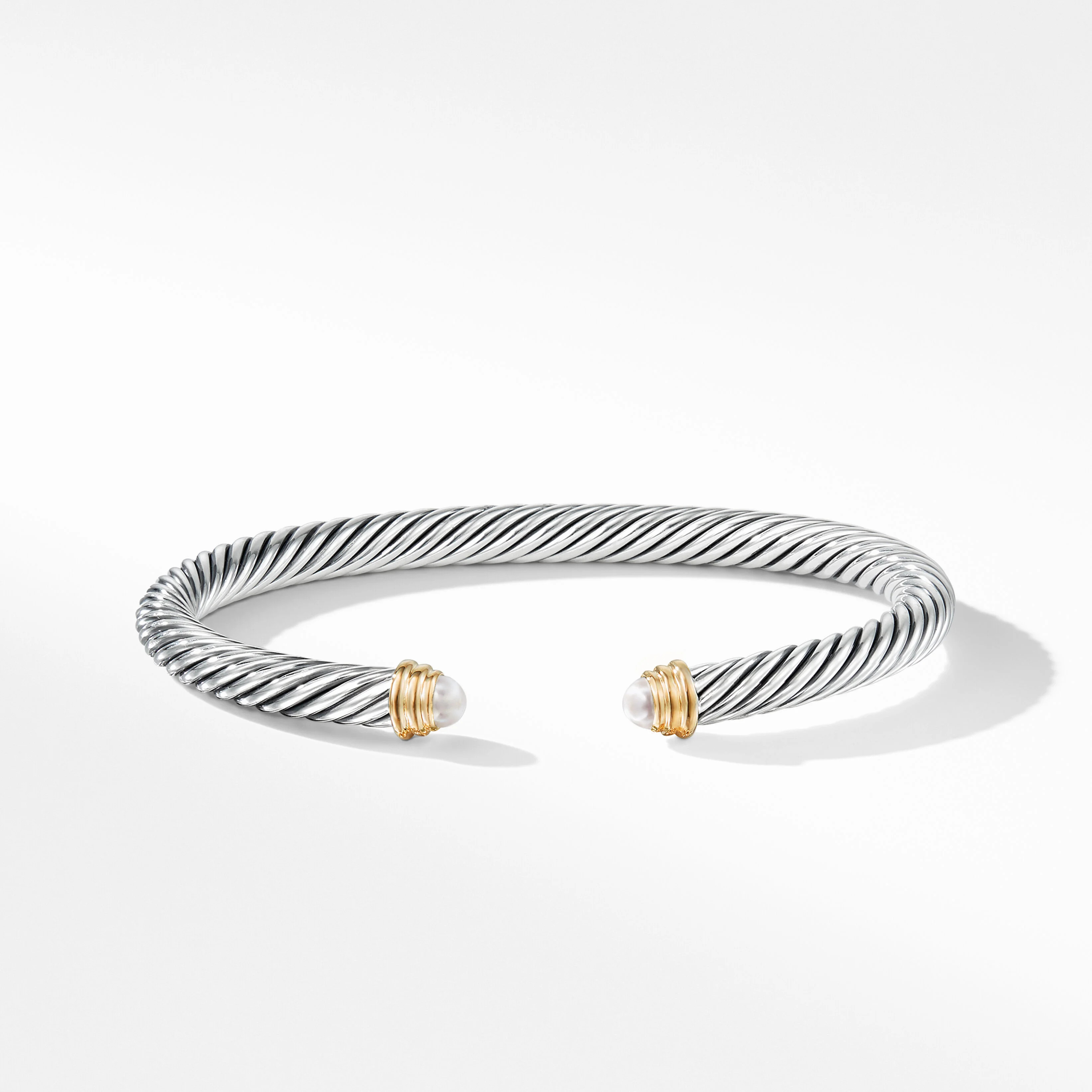 Cable Classics Bracelet in Sterling Silver with Pearls and 14K Yellow Gold | David Yurman