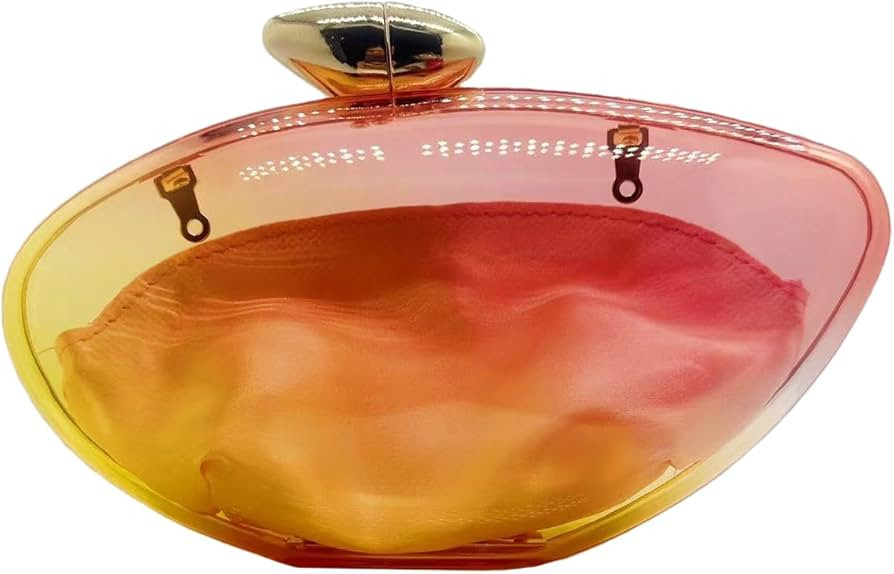 Women Acrylic Evening Clutch Purse Unique Clear Handbag with Detachable Chain for Wedding Party P... | Amazon (US)