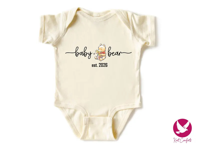Custom Year Pooh Baby Bear Onesie®, Baby Shower Gift, Personalized Winnie the Pooh Onesie®, Cus... | Etsy (US)