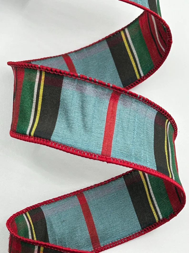 1.5 or 4 Red Blue Tartan Plaid Ribbon D Stevens Wired Edges 10 Yard Roll - Etsy | Etsy (US)