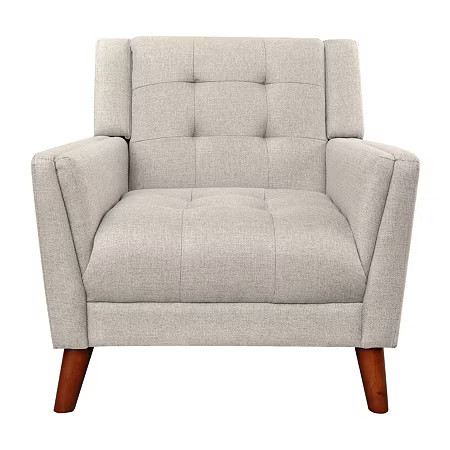 Candace Tufted Upholstered Armchair, One Size, Beige | JCPenney