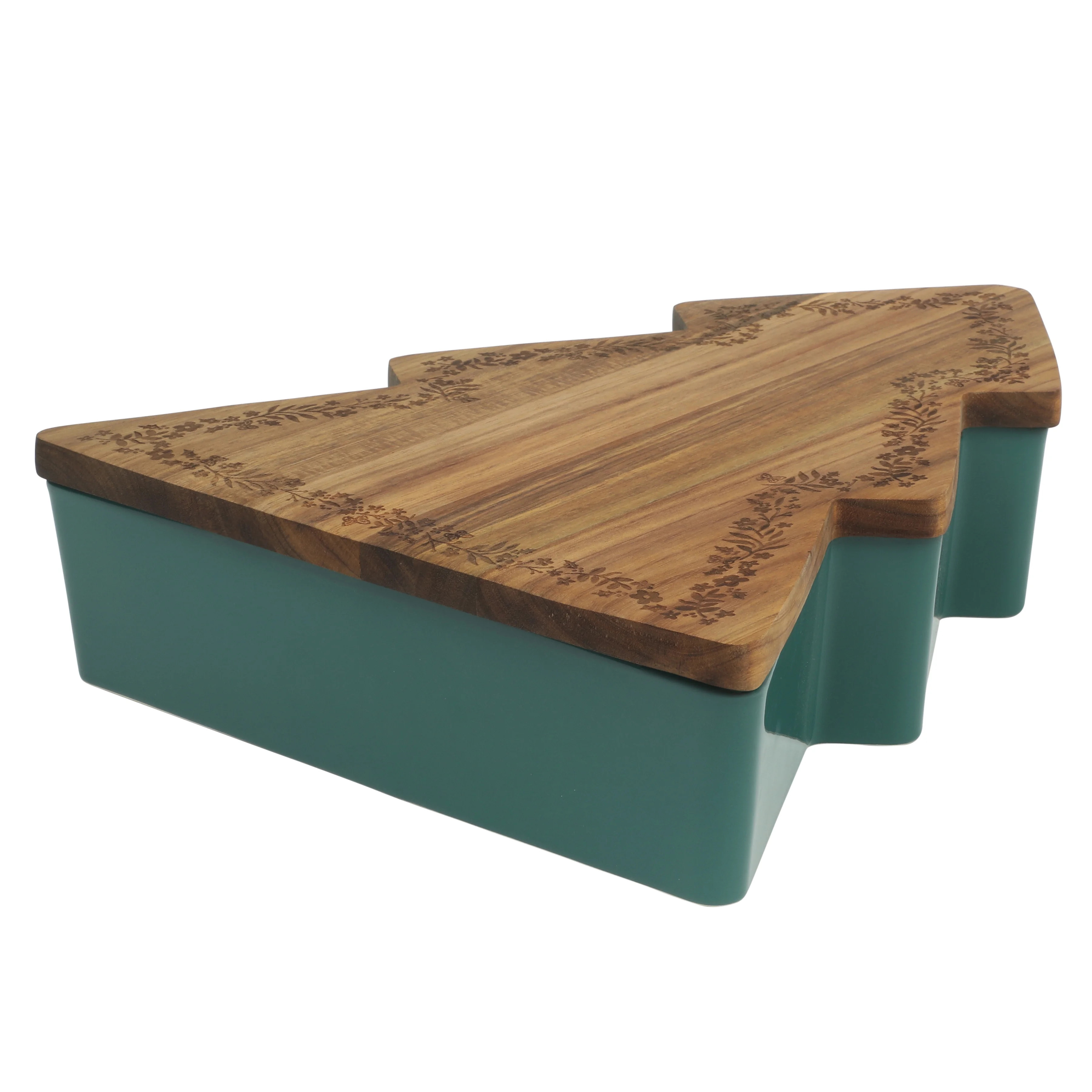 The Pioneer Woman Merry Meadow 12-inch Ceramic Tree Baking Dish with Wood Serving Lid | Walmart (US)