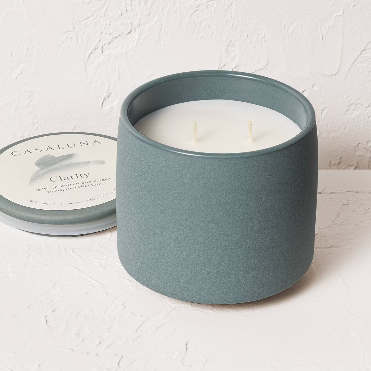 2 Wick Lidded Clarity Jar Candle 15oz - Casaluna™ | Target