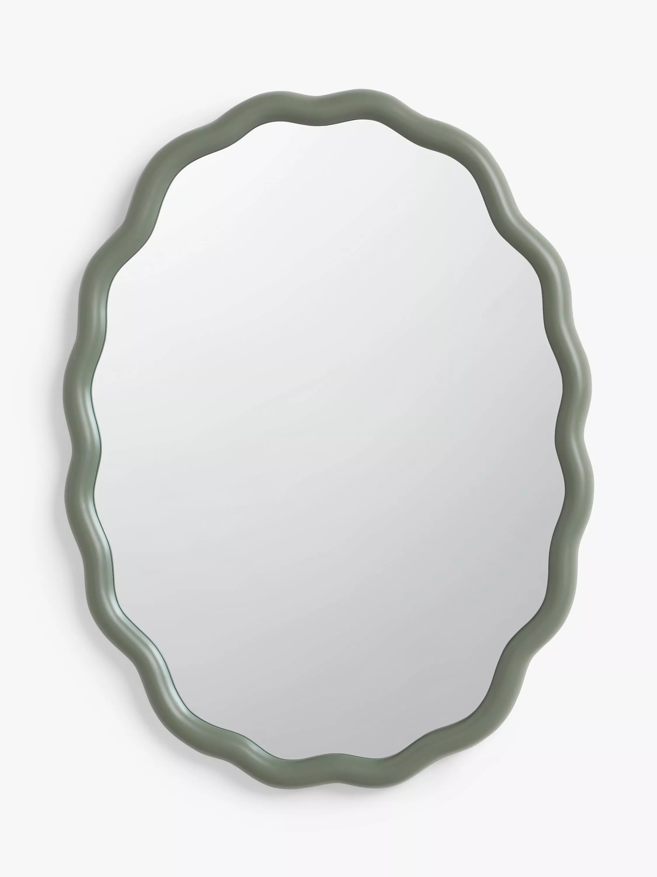 John LewisWiggle Oval Wall Mirror, 73 x 55.5cm, Green | John Lewis (UK)