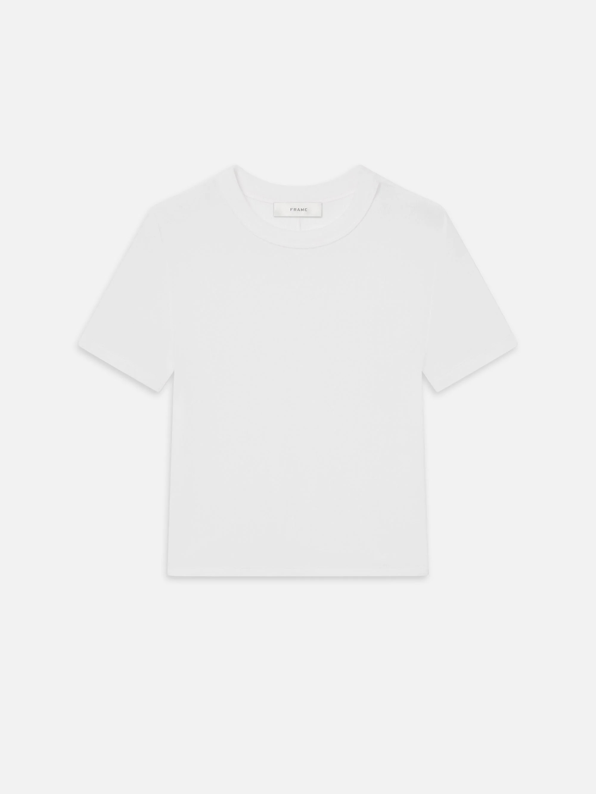 The Rib Baby Tee  in  White | Frame Denim