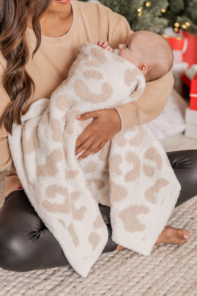 Baby's Make Me Warm Light Taupe Leopard Print Blanket DOORBUSTER | Pink Lily