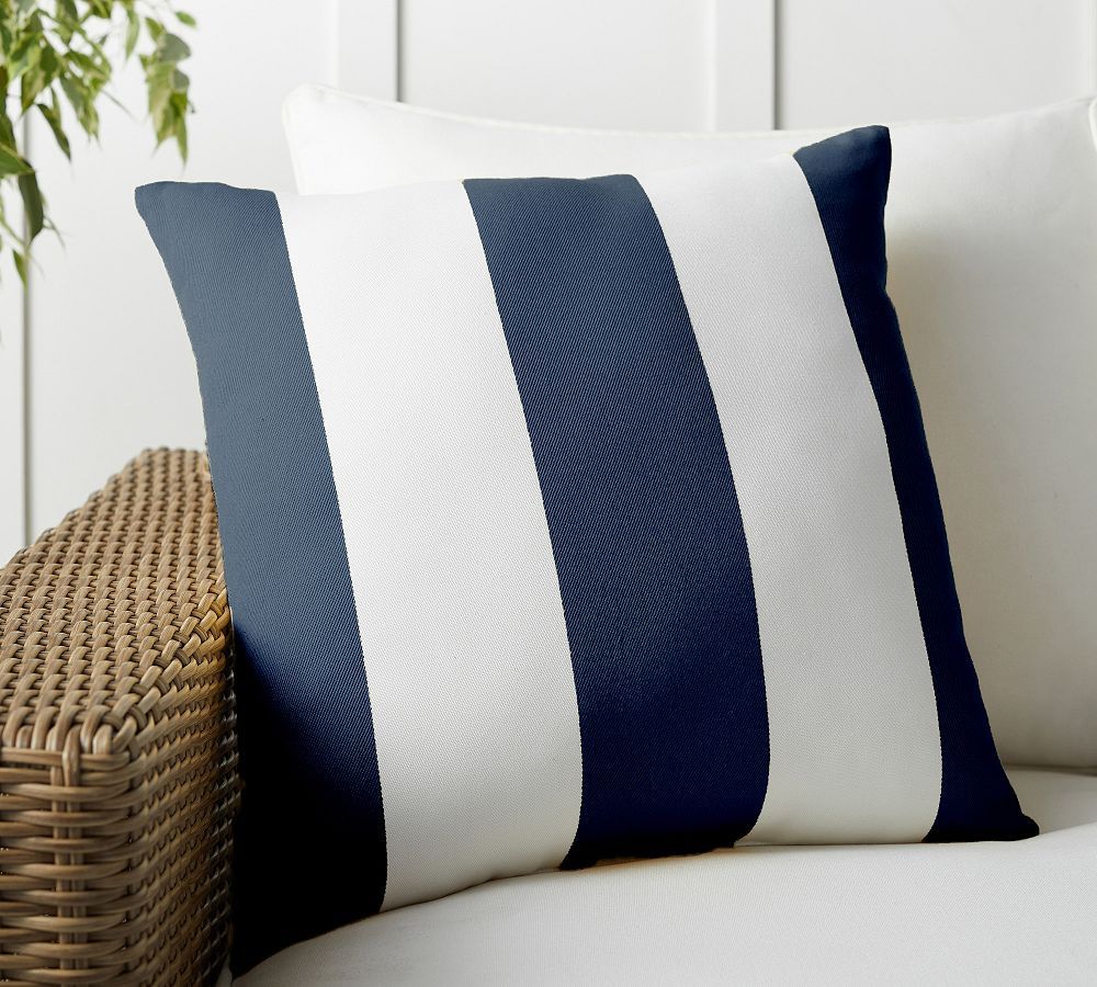 Classic Striped Outdoor Pillow | Pottery Barn (US)