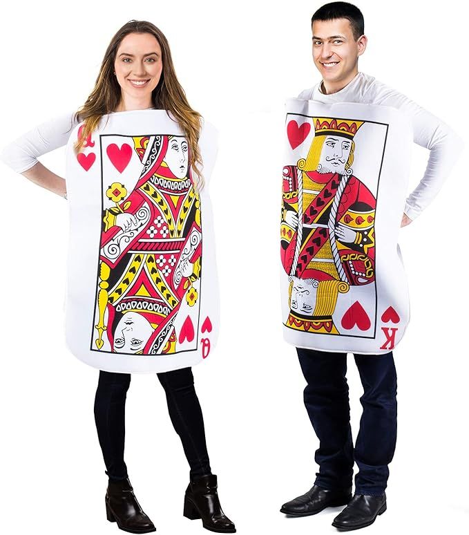 Tigerdoe King and Queen Card Costume - Poker Cards Costume - Couple Costume - Chess Piece Hats - ... | Amazon (US)