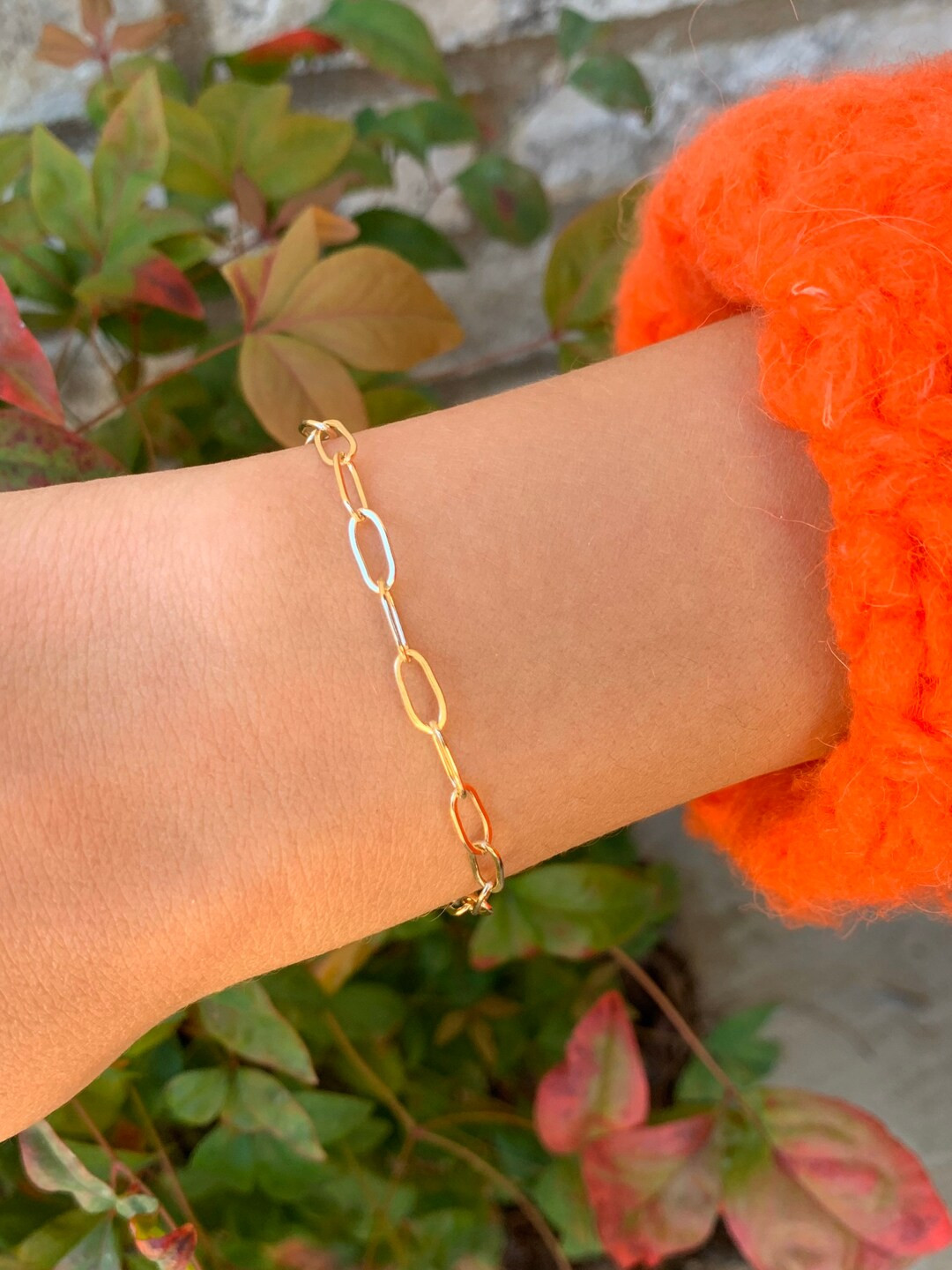 The Laken | 14k Gold Filled Paperclip Chain Bracelet | Sterling Silver Paperclip Chain Bracelet | Etsy (US)