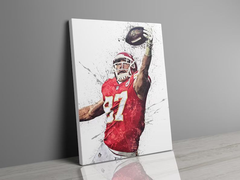 Travis Kelce Poster Kansas City Chiefs Wall Art Printable - Etsy | Etsy (US)