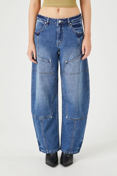 High-Rise Baggy Barrel Jeans | Forever 21