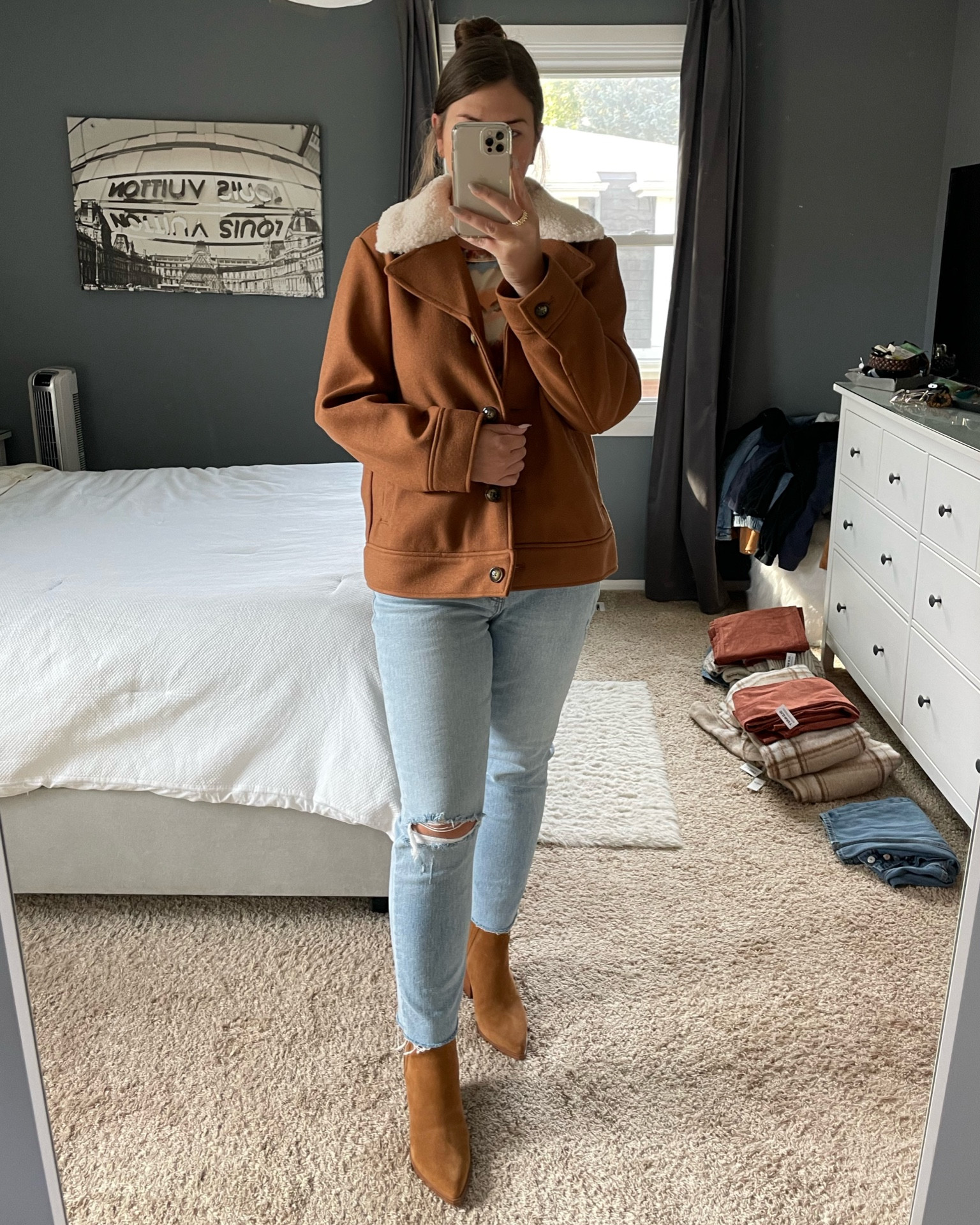 Wearing a size medium jacket and size 8 jeans (I suggest sizing down)

#jeans #denim #jacket #coat #outerwear #walmart #boots #booties #walmartfinds #oldnavy #dsw #amazon #fallstyle #falloutfits #fallfashion

#LTKsalealert #LTKunder100 #LTKSeasonal