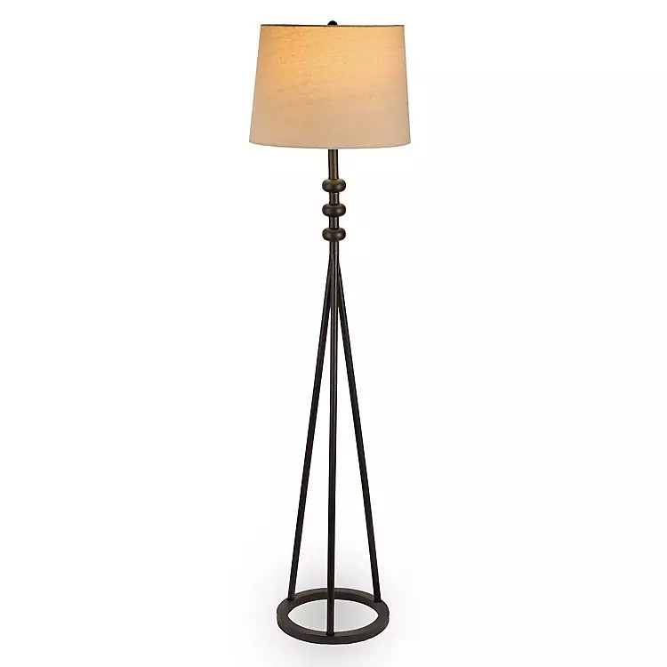 New! Dark Bronze Iron Tripod Floor Lamp | Kirklands