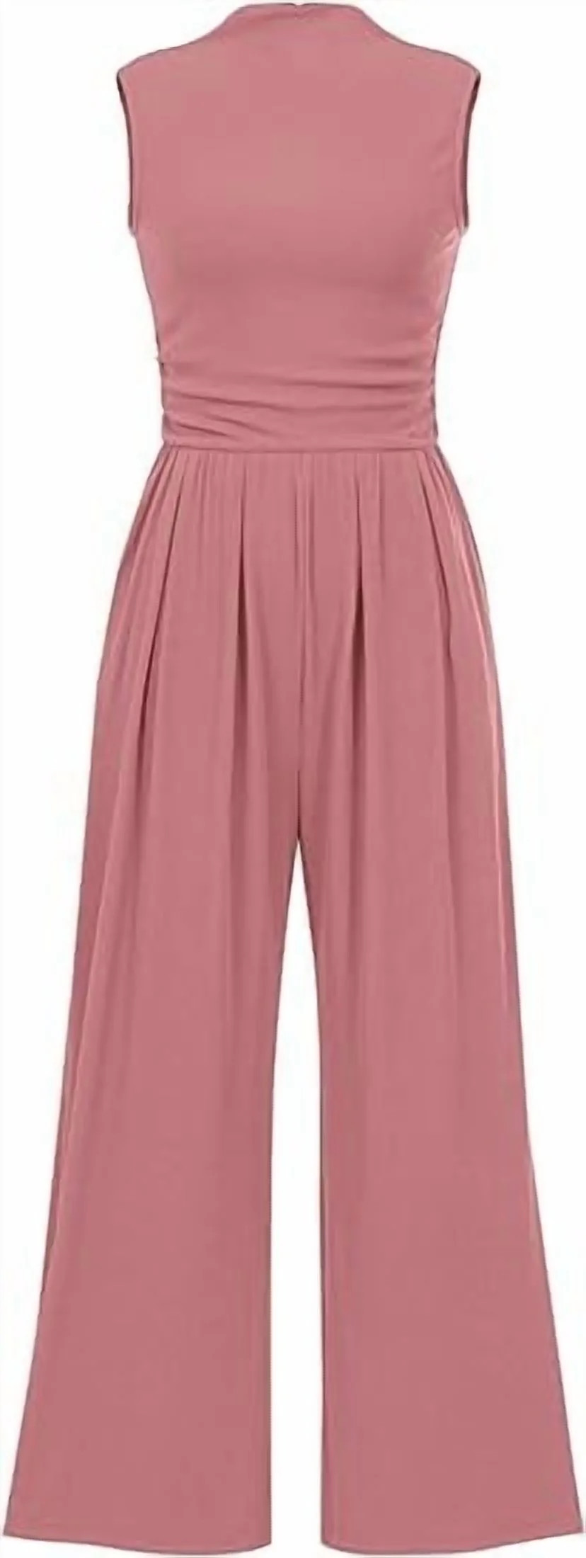 PRETTYGARDEN Womens Summer Jumpsuits Dressy Casual One Piece Outfits Sleeveless Mock Neck Wide Le... | Walmart (US)