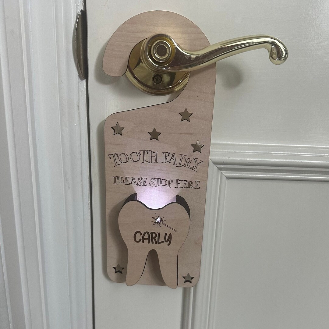 Personalized Lighted Tooth Fairy Door Tag, Kids Lighted Door Hanger, Tooth Fairy Door Hanger,  To... | Etsy (US)