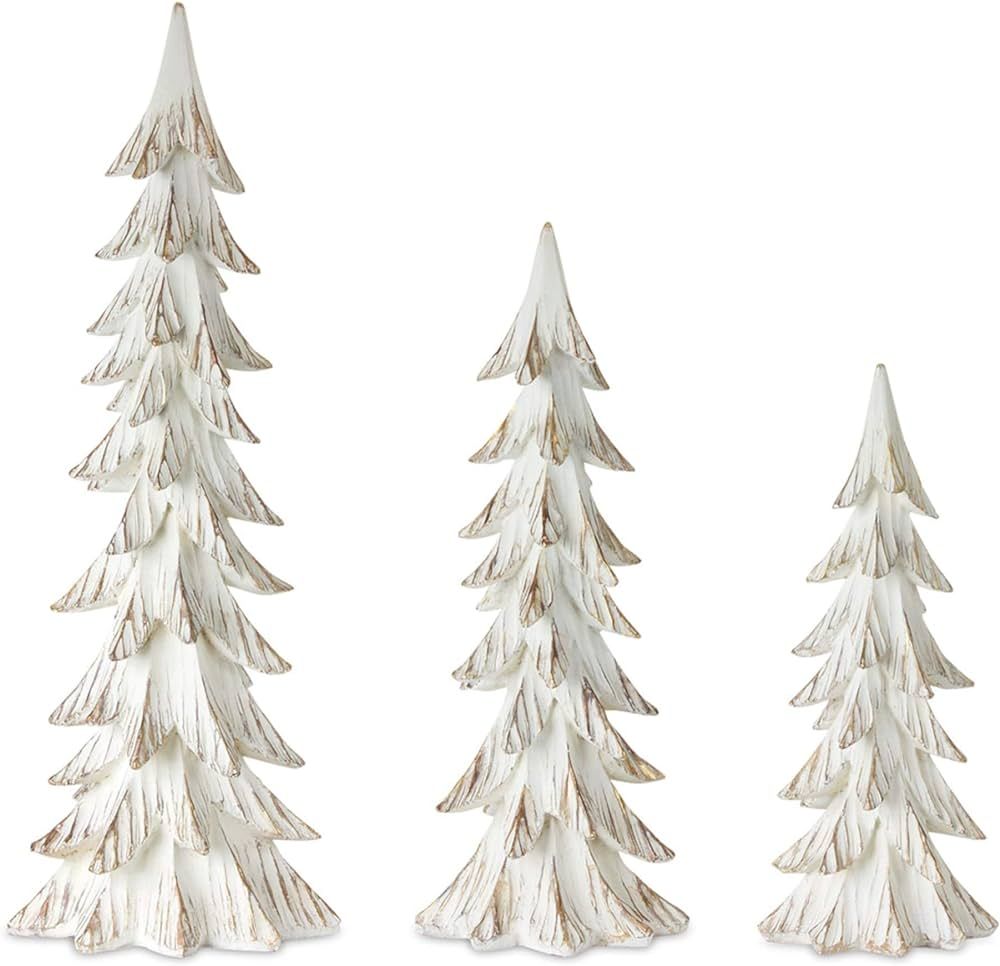 Melrose Christmas Tree Tabletop Decors, Set of 3, Resin | Amazon (US)