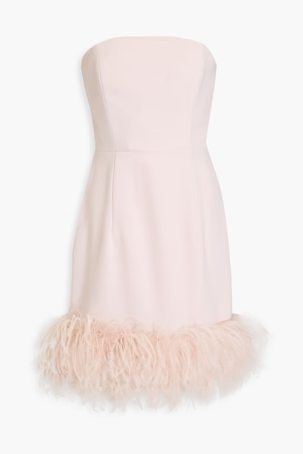 Strapless feather-embellished crepe mini dress | The Outnet (UK and Europe)
