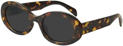 mosanana Oval Retro Trendy Sunglasses for Women 90s Style MS52371 | Amazon (US)