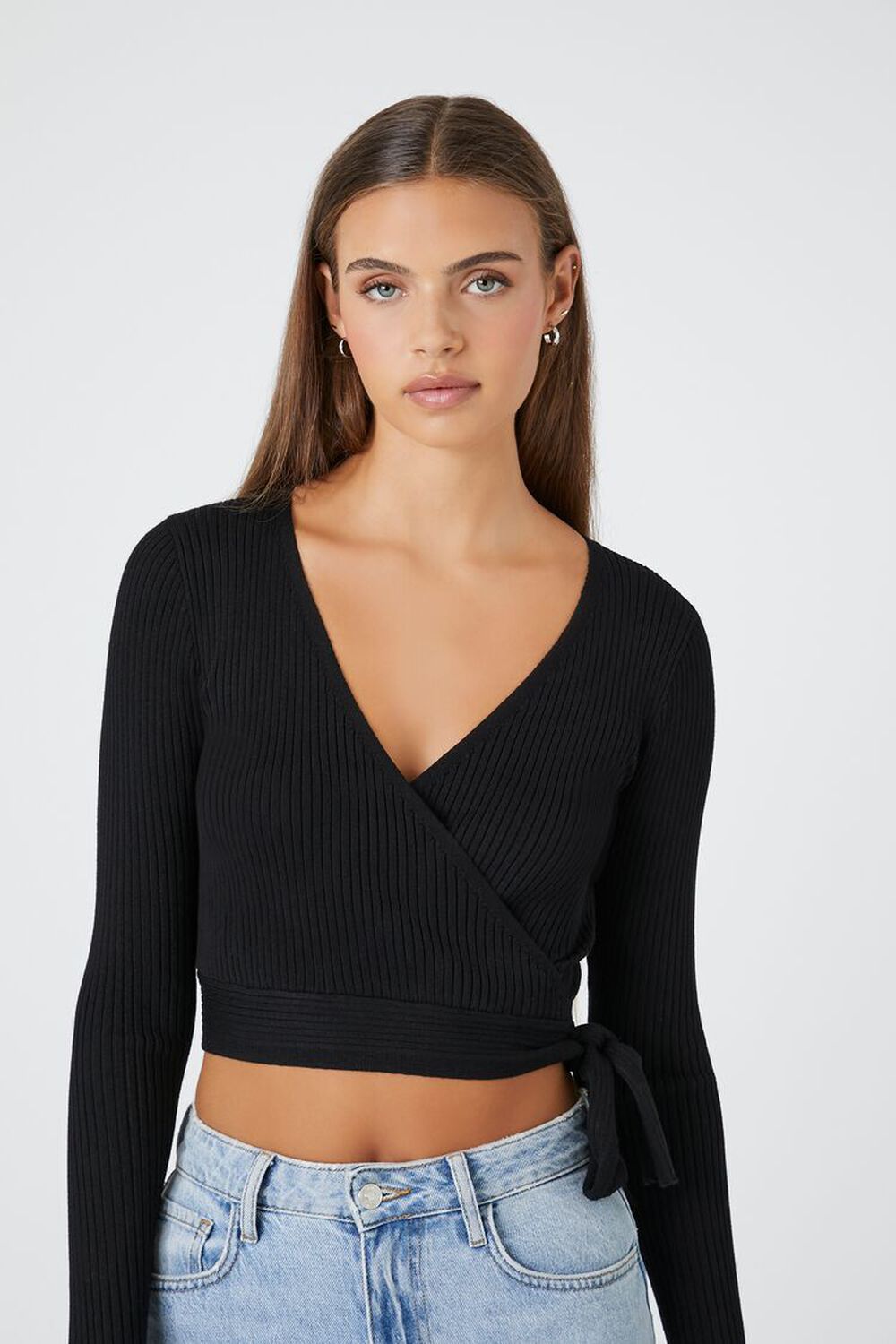 Sweater-Knit Wrap Crop Top | Forever 21 (US)