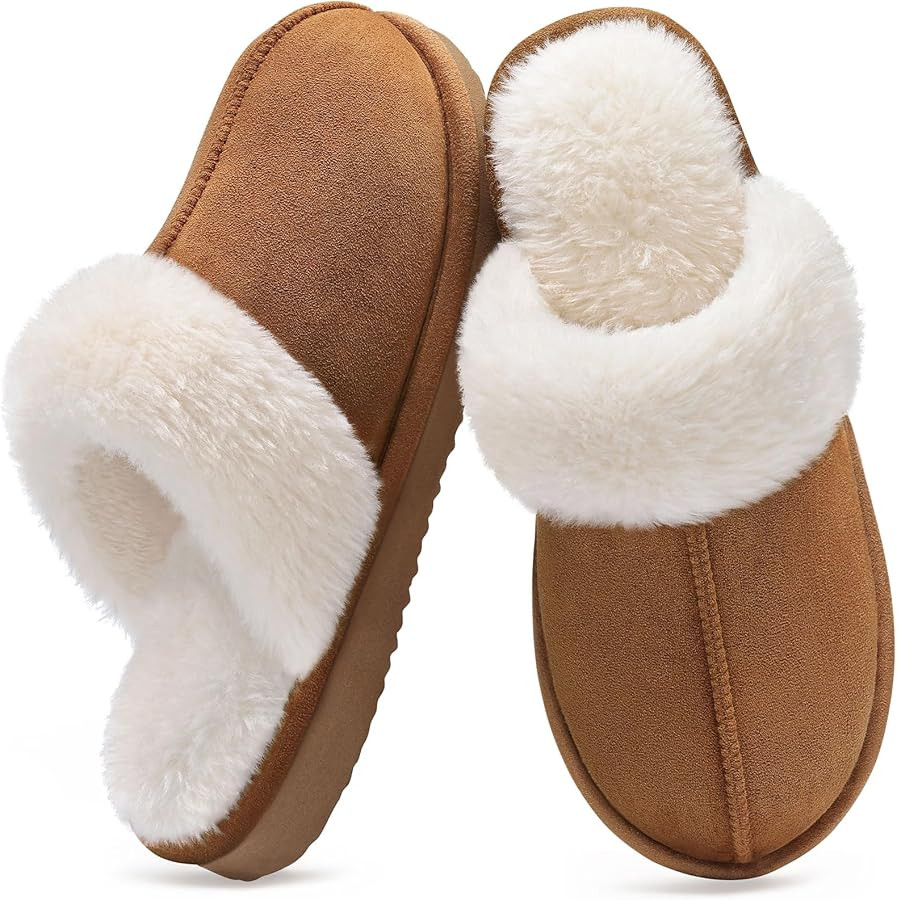 Litfun Women's Fuzzy Memory Foam Slippers Fluffy Winter House Shoes Indoor and Outdoor | Amazon (US)