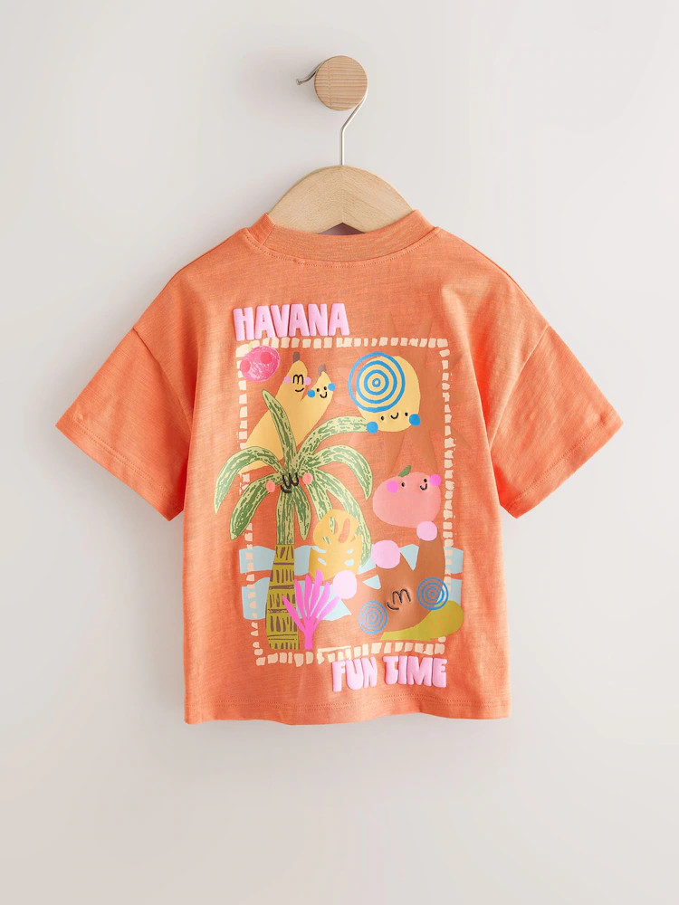 Orange Palm Tree Short Sleeve T-Shirt (3mths-7yrs) | Next US