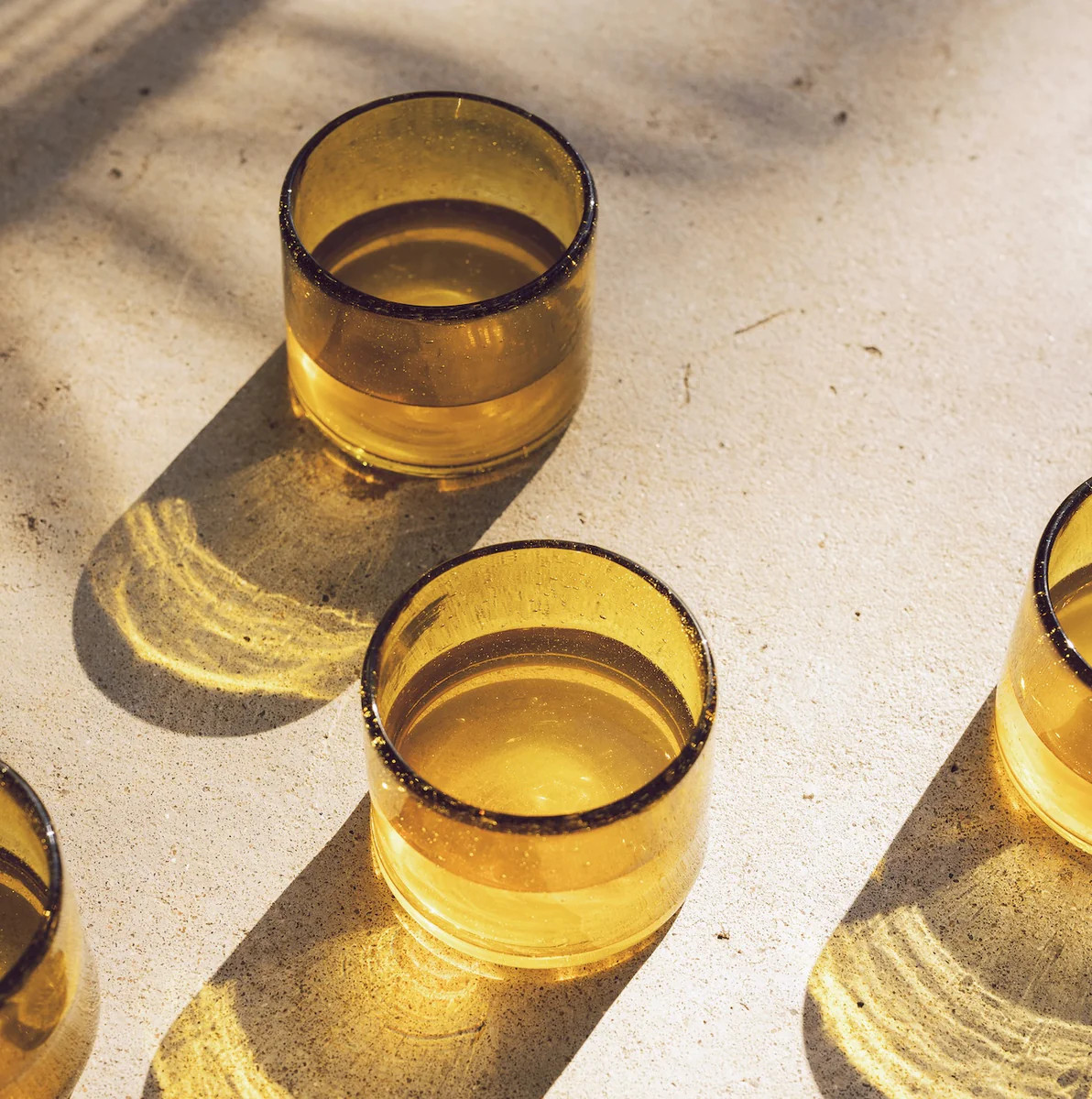 Amber Recycled Stemless Wine Glass, Set of 4 | Casa Zuma