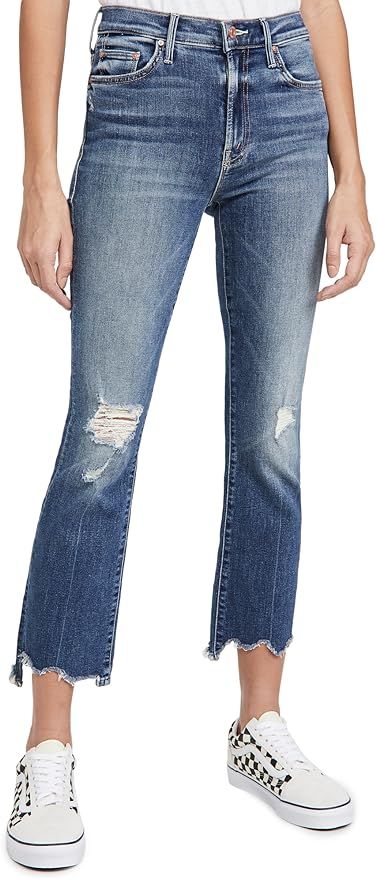 MOTHER Women's The Insider Crop Step Chew Jeans, Dancing On Coals, Blue, 26 at Amazon Women's Jea... | Amazon (US)