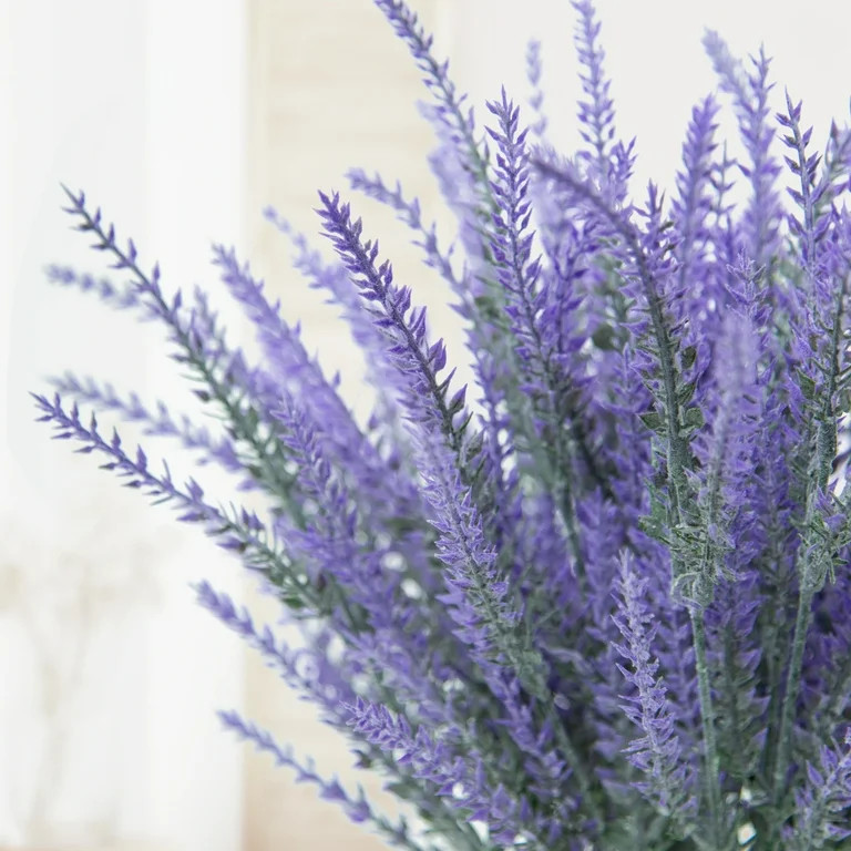 24 Bundles Artificial Flowers Faux Purple Flowers Fake Lavender Plant for Home Table Indoor Outdo... | Walmart (US)