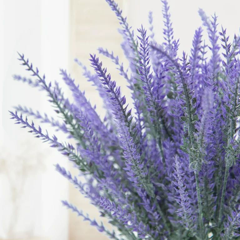 24 Bundles Artificial Flowers Faux Purple Flowers Fake Lavender Plant for Home Table Indoor Outdo... | Walmart (US)