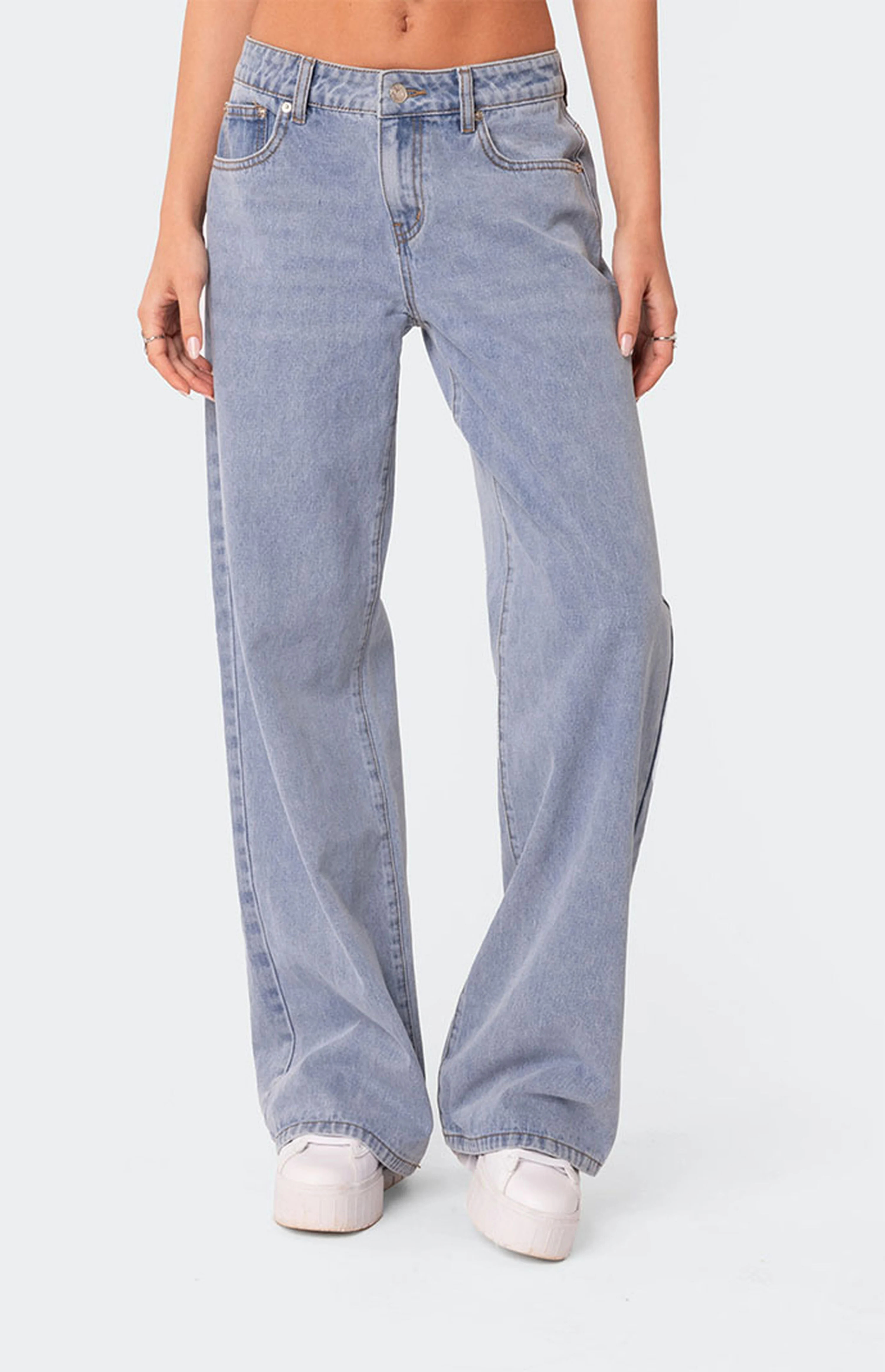 Edikted Raelynn Washed Low Rise Jeans | PacSun