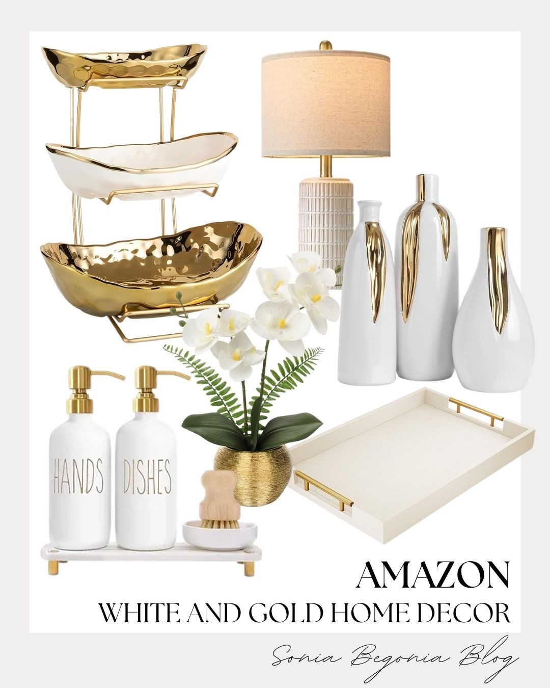 I’m obsessed with these Amazon white and gold home decor finds! ✨

Elegant ceramic vases, tiered serving bowls, soap dispensers, a decorative tray, and a textured table lamp bring luxury to your space. 🌿

#LTKhome #LTKunder50 #LTKsalealert #AmazonHome #HomeDecor #WhiteAndGold #HomeInspo #InteriorStyling #CozyHome

#LTKHome
