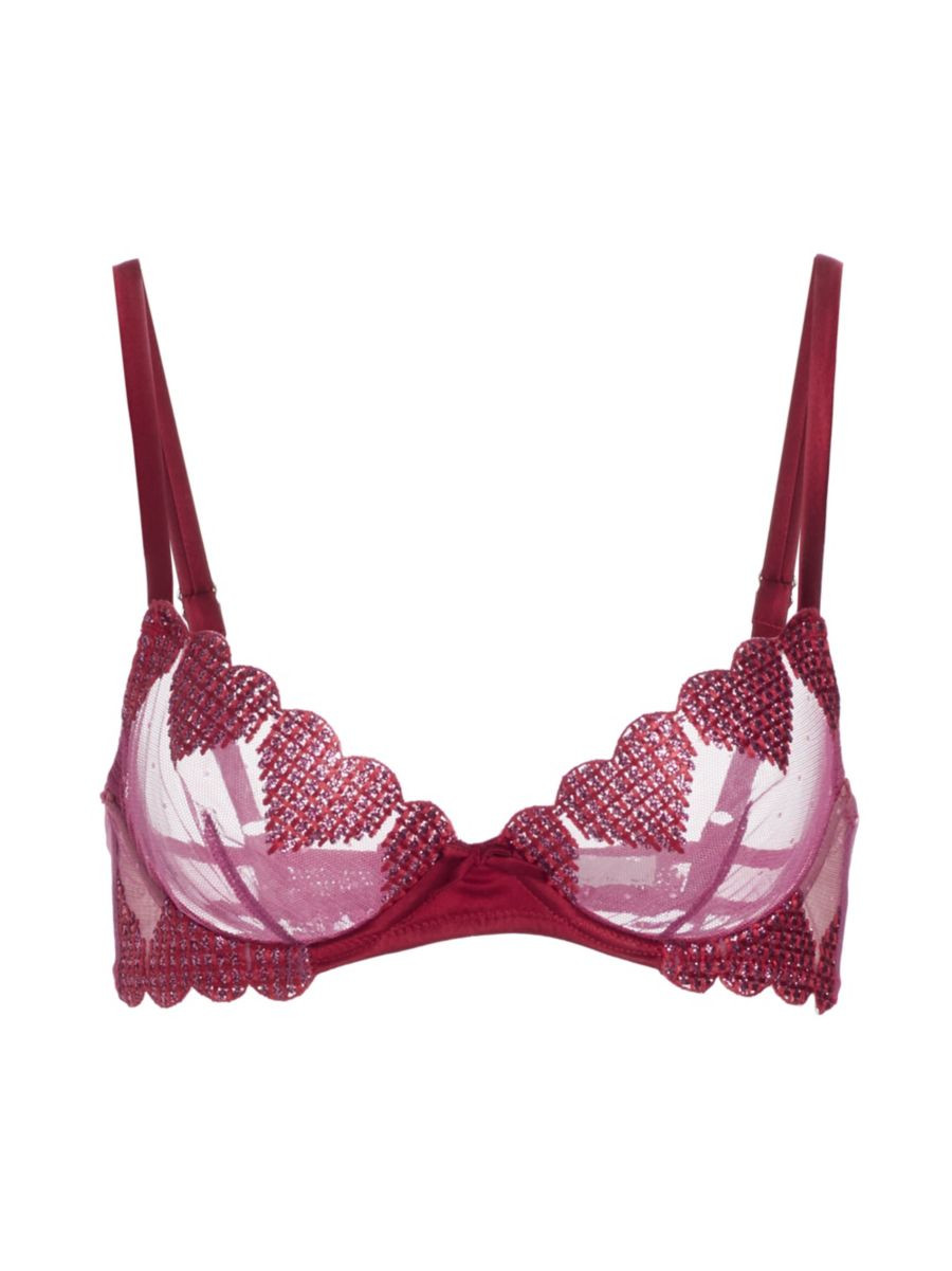 Fleur du Mal Heart Embroidery Demi Bra | Saks Fifth Avenue