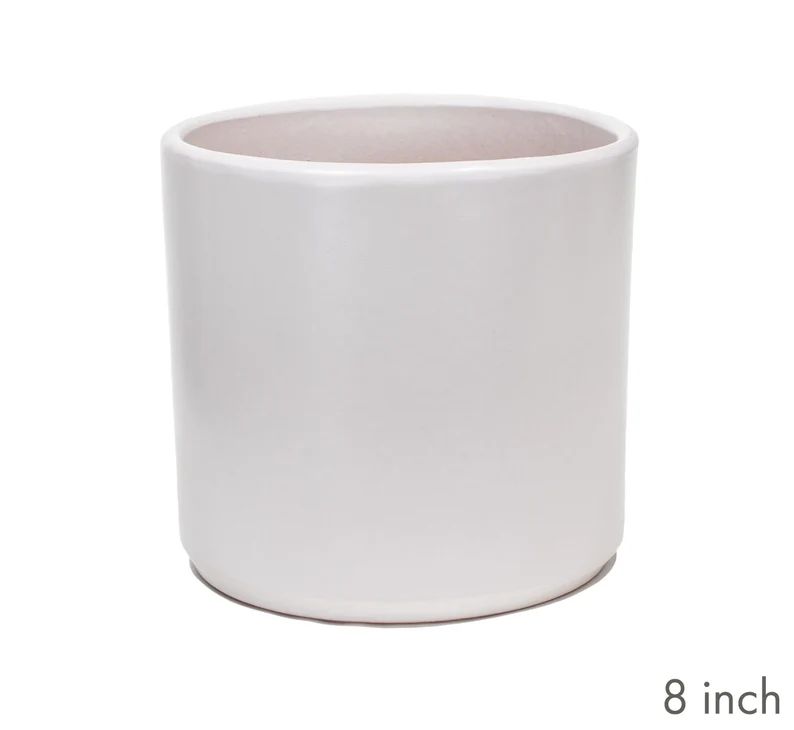 Matte White Cylinder Planter - Indoor Modern Flower Pot - Ceramic Terracotta (6, 8, 10, and 12 in... | Etsy (US)