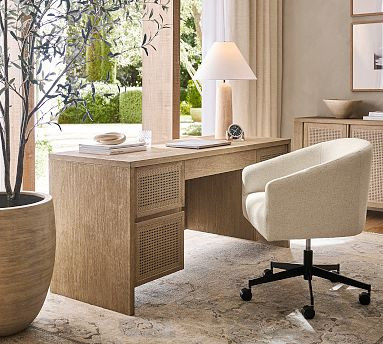 Marina Cane Executive Desk (64") | Pottery Barn (US)