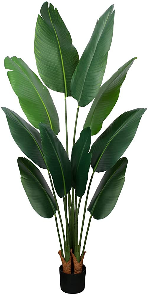 Yepdin Artificial Bird of Paradise Plant 5 Ft Tall Fake Banana Leaf Plant for Indoors and Outdoor... | Amazon (US)