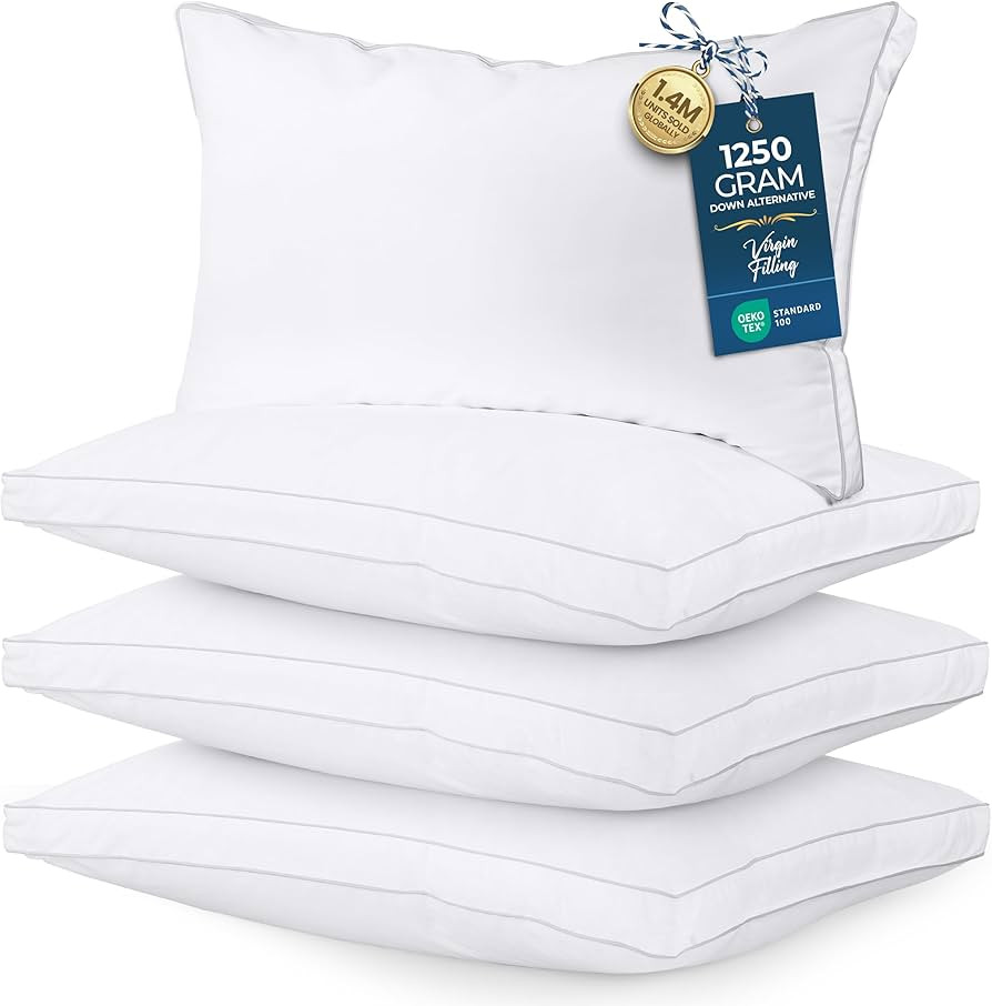 Utopia Bedding Bed Pillows for Sleeping King Size (White), Set of 4, Soft & Fluffy Pillow with Do... | Amazon (US)