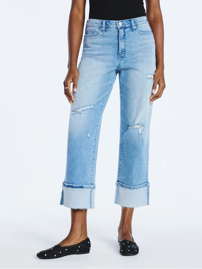 Scoop Women's and Women's Plus Benton Cuffed Ankle Jeans, 25", 27", and 29" Inseams, Sizes 0-26W | Walmart (US)