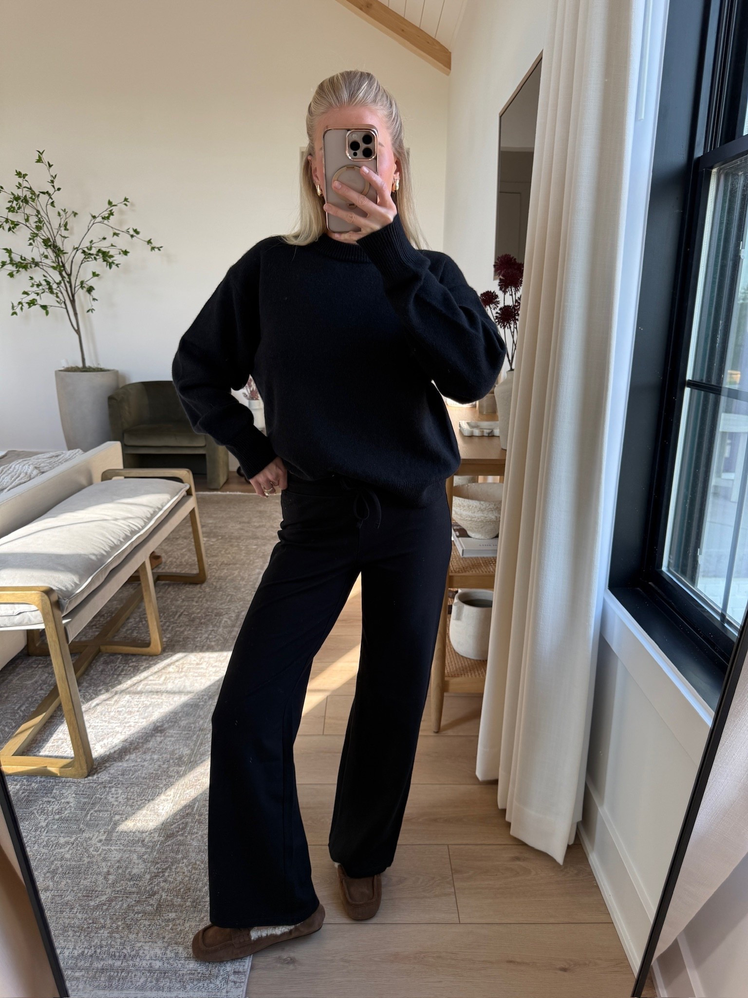 Medium in sweater (black), small in pants (black), shoes are true to size!
#kathleenpost

Fall outfit, fall fashion, cozy chic, matching set, work from home, school drop off

#LTKStyleTip #LTKSeasonal #LTKShoeCrush
