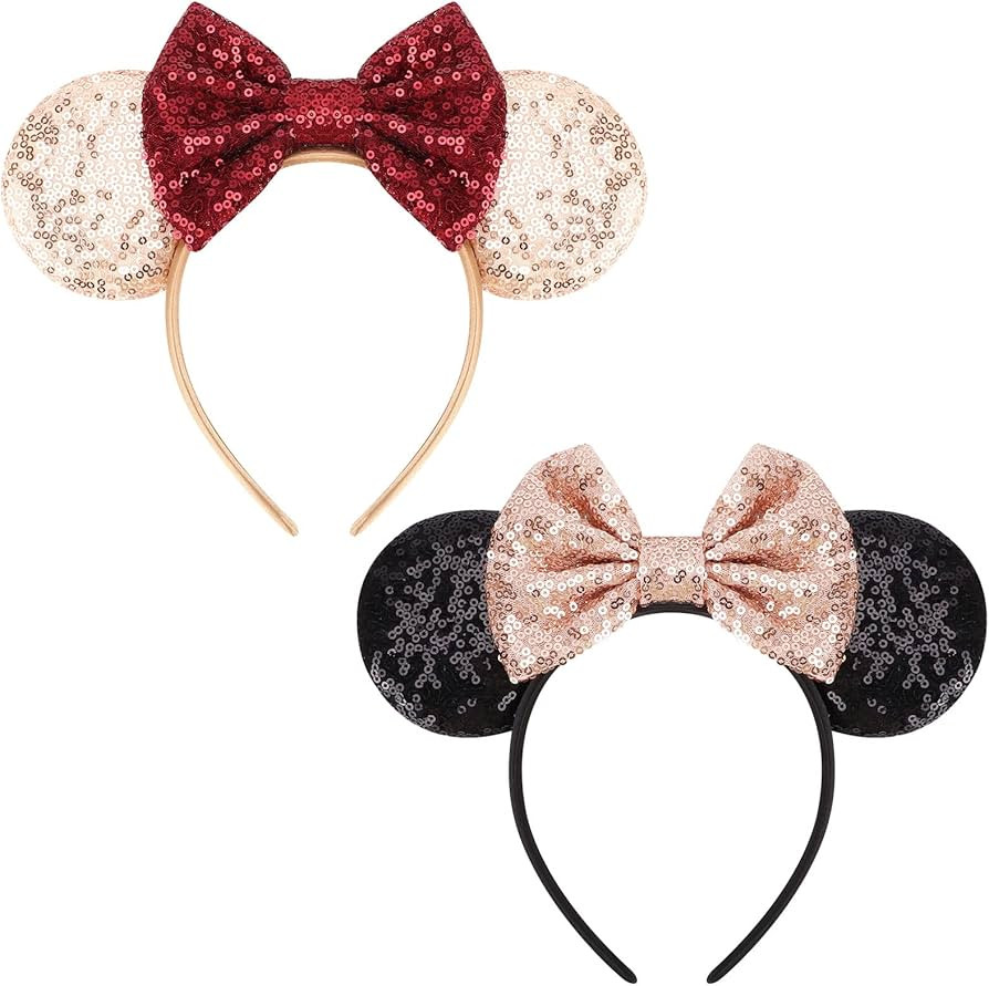 DRESHOW Mouse Ears Bow Headbands Glitter Party Decoration Cosplay Costume for Girls & Women | Amazon (US)