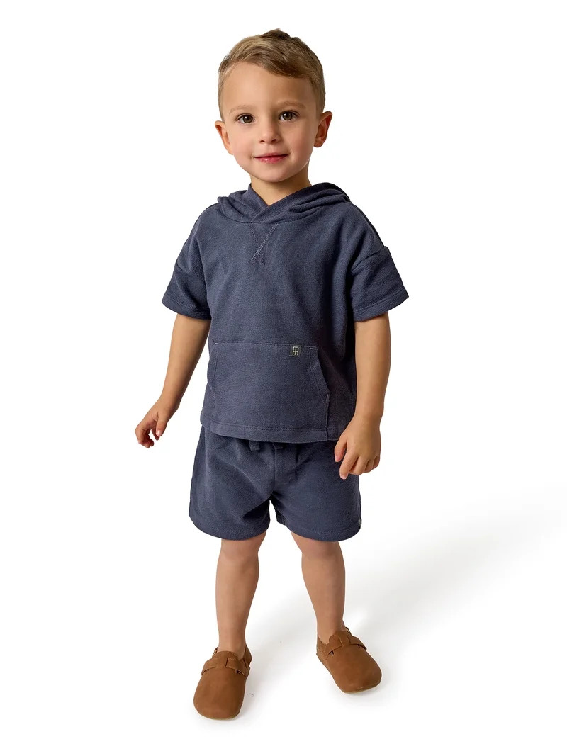 Modern Moments by Gerber Toddler Boy Hooded Top and Short Outfit Set, 2-Piece, Sizes 12 Months - ... | Walmart (US)